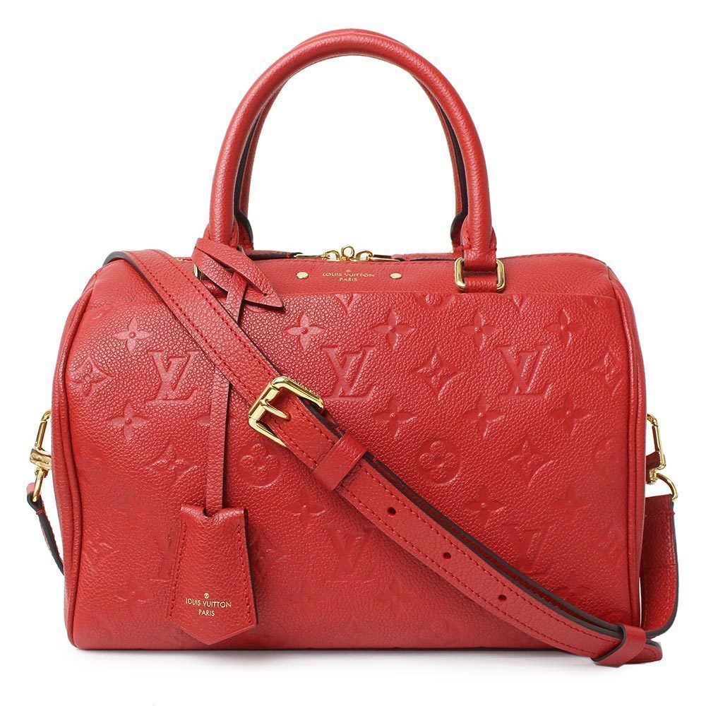 Monogram Implant Speedy 25 2WAY Shoulder Handbag Diagonal Cease Red